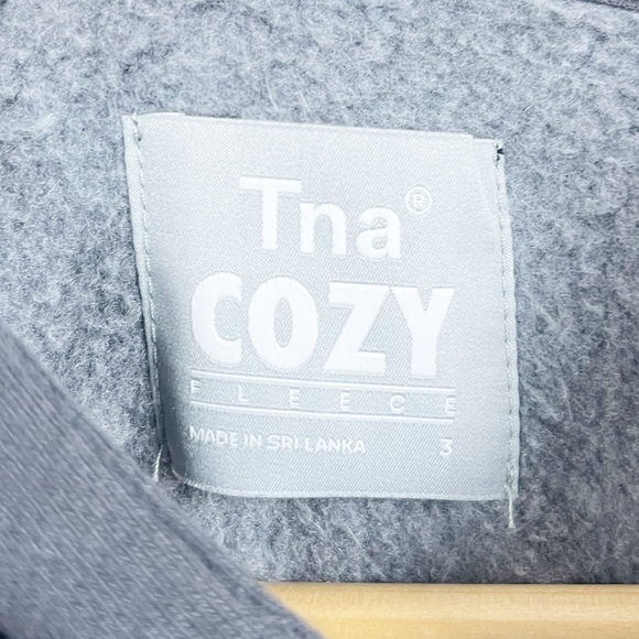 Tna Cozy Fleece Gray Cropped Hoodie Size 3 - Picture 3 of 6